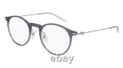 Lunettes Montblanc MB0099O Hommes Argent Rond 48mm Neuves 100% Authentiques