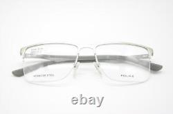 Lunettes Police Blackbird Light 3 VPL398 Gris Argenté à Monture Demi-Rim Nouvelle