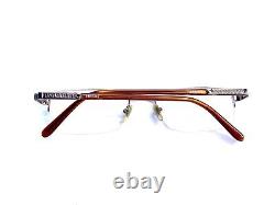 Lunettes Rectangulaires à Monture Demi-Rim Versace Marron Temples Italie MOD 1066 1053 50 16 135