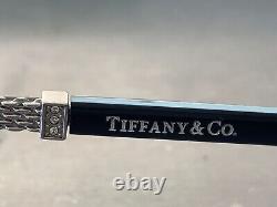 Lunettes Tiffany & Co. TF1111B 6097 Noir Bleu Argent Cristaux Optique Demi-Cerclées
