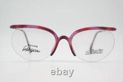 Lunettes Vintage Silhouette Losa Ghini 9121 Rouge Vin Argent Monture Demi Cerclée