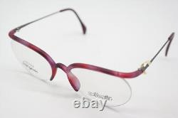 Lunettes Vintage Silhouette Losa Ghini 9121 Rouge Vin Argent Monture Demi Cerclée