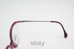 Lunettes Vintage Silhouette Losa Ghini 9121 Rouge Vin Argent Monture Demi Cerclée