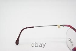 Lunettes Vintage Silhouette Losa Ghini 9121 Rouge Vin Argent Monture Demi Cerclée