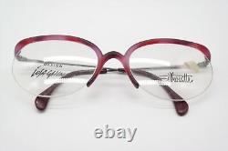Lunettes Vintage Silhouette Losa Ghini 9121 Rouge Vin Argent Monture Demi Cerclée
