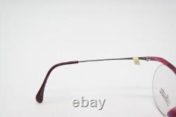 Lunettes Vintage Silhouette Losa Ghini 9121 Rouge Vin Argent Montures Demi Cerclées