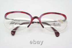 Lunettes Vintage Silhouette Losa Ghini 9121 Rouge Vin Argent Montures Demi Cerclées