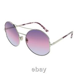 Lunettes de soleil Tom Ford Femme argentées rondes en métal, dégradé violet FT0782 16Y 60 mm