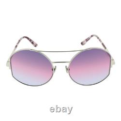 Lunettes de soleil Tom Ford Femme argentées rondes en métal, dégradé violet FT0782 16Y 60 mm