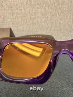 Lunettes de soleil Versace VE4444U 5408V9 violet transparent/jaune à effet miroir argenté 54 mm