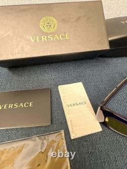 Lunettes de soleil Versace VE4444U 5408V9 violet transparent/jaune à effet miroir argenté 54 mm