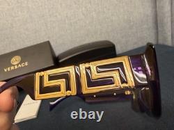 Lunettes de soleil Versace VE4444U 5408V9 violet transparent/jaune à effet miroir argenté 54 mm