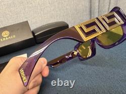 Lunettes de soleil Versace VE4444U 5408V9 violet transparent/jaune à effet miroir argenté 54 mm