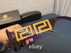 Lunettes de soleil Versace VE4444U 5408V9 violet transparent/jaune à effet miroir argenté 54 mm