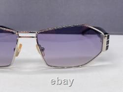 Lunettes de soleil femme argentées noires rectangulaires à monture cerclée grande XL EX 59