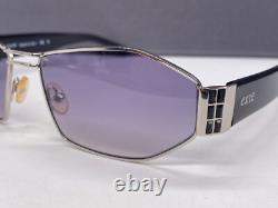 Lunettes de soleil femme argentées noires rectangulaires à monture cerclée grande XL EX 59