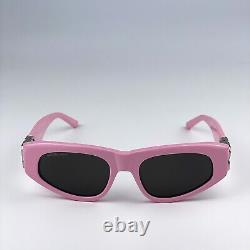 Lunettes de soleil pour hommes Balenciaga Rose clair Argent Gris Œil de chat BB0095S 013 NOUVEAU