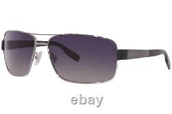 Lunettes de soleil pour hommes Hugo Boss 0521/S OFRWJ Ruthenium-Noir/Verre polarisé gris 64mm