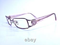 Lunettes de soleil rectangulaires Versace en argent avec Medusa rose clair, fabriquées en Italie, MOD 1104-B 50 17 130.