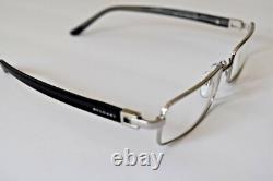 Lunettes de vue Bvlgari authentiques en argent et noir optique 186 102 53-18-135