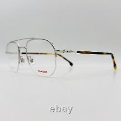 Lunettes de vue Carrera pour hommes et femmes, ovales, argentées, demi-cerclées, modèle 241 010, nouvelles