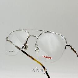 Lunettes de vue Carrera pour hommes et femmes, ovales, argentées, demi-cerclées, modèle 241 010, nouvelles