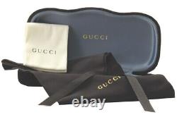 Lunettes de vue Gucci GG1448O 003 pour hommes, argent Havana, forme rectangulaire à monture complète de 56mm