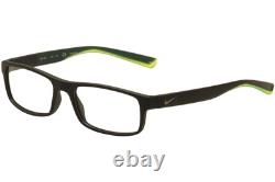 Lunettes de vue Nike 7090 010 Noir Mat/Vert/Argent Monture Optique Cerclée 53mm