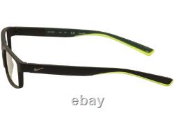 Lunettes de vue Nike 7090 010 Noir Mat/Vert/Argent Monture Optique Cerclée 53mm