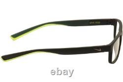 Lunettes de vue Nike 7090 010 Noir Mat/Vert/Argent Monture Optique Cerclée 53mm