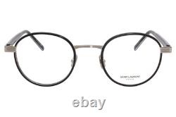 Lunettes de vue Saint Laurent SL125 001 pour homme, monture optique noire/argent, 49 mm