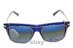 Lunettes de vue carrées VUARNET CITYLYNX 1404 0003 avec clip-on de lunettes de soleil miroir bleu AR