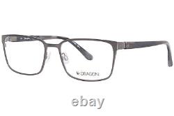 Lunettes de vue pour homme Dragon DR7005 070 en métal gris mat à monture intégrale de forme rectangulaire de 57 mm