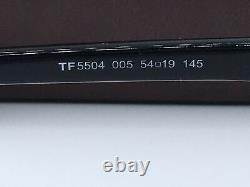 Lunettes de vue rectangulaires Tom Ford FT5504 pour hommes, monture noire/argentée avec verres de démonstration de 54MM