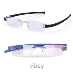 Lunettes de vue sans monture Combo Rimless pour unisexe Argent Noir-Bleu Étiquette Bleue A1@@ $