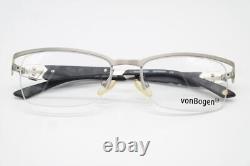 Lunettes par Bogen VB622 Argent Noir Monture de Lunettes Demi-Rim Nouvelle