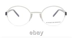 Lunettes pour homme Porsche Design P8350, monture ronde gris argenté