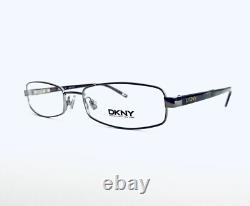 Lunettes rectangulaires DKNY en métal argenté avec branches flex en lucite écaille de tortue 50 17 135 neuves