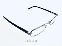 Lunettes rectangulaires DKNY en métal argenté avec branches flex en lucite écaille de tortue 50 17 135 neuves