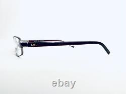 Lunettes rectangulaires DKNY en métal argenté avec branches flex en lucite écaille de tortue 50 17 135 neuves