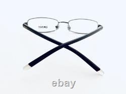 Lunettes rectangulaires DKNY en métal argenté avec branches flex en lucite écaille de tortue 50 17 135 neuves