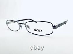 Lunettes rectangulaires DKNY en métal argenté avec branches flex en lucite écaille de tortue 50 17 135 neuves