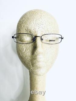 Lunettes rectangulaires DKNY en métal argenté avec branches flex en lucite écaille de tortue 50 17 135 neuves