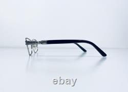 Lunettes rectangulaires en métal argenté Versace avec temples en cristal Méduse Italie 52 18 135