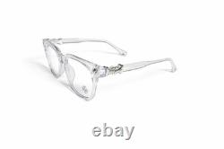 Lunettes transparentes Chrome Hearts avec monture croix argentée en cristal