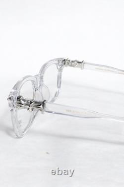 Lunettes transparentes Chrome Hearts avec monture croix argentée en cristal
