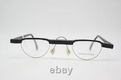 Lunettes vintage Passe-Partout sans monture en demi-rimel argent noir