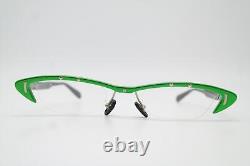 Lunettes vintage Proksch´S A31 en demi-cerclé vert, argent et noir