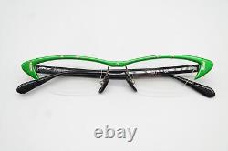 Lunettes vintage Proksch´S A31 en demi-cerclé vert, argent et noir