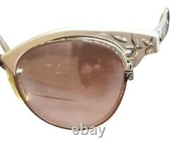 Lunettes vintage des années 1950 à monture écaille œil-de-chat, lot de 2 paires, montures argent et noires pour femme